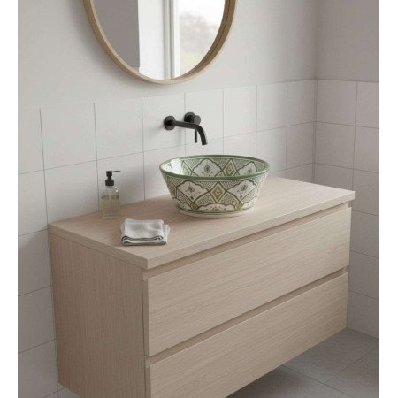 Handgjort Keramik Handfat Grön