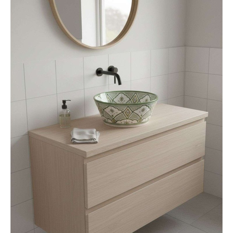 Handgjort Keramik Handfat Grön