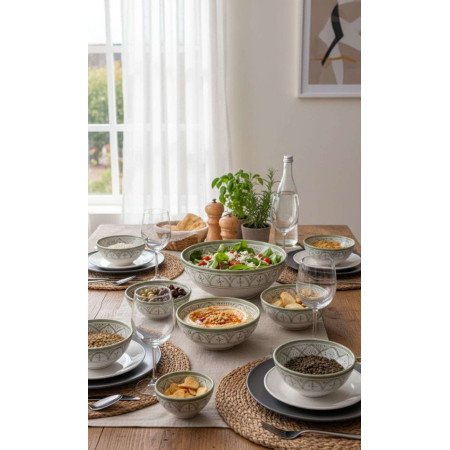 Keramikskål Pistagegrön  -12,15,20cm