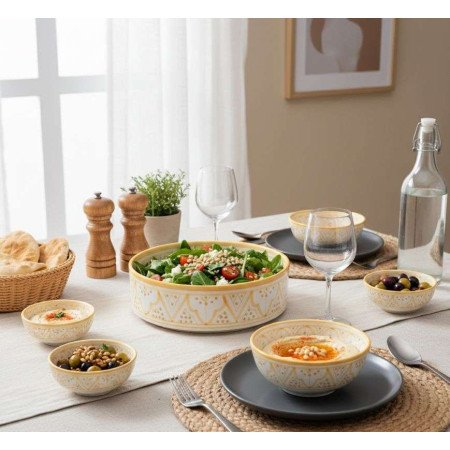 cylinder Keramikskål solgul 12,15,18,20cm