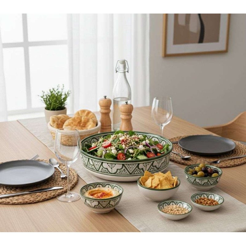 cylinder Keramikskål Grön 12,15,18,25cm