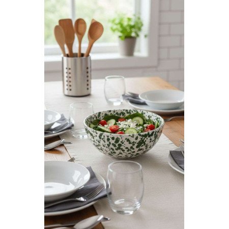 Keramik Skål Prickig Grön -Ø12-16-20cm