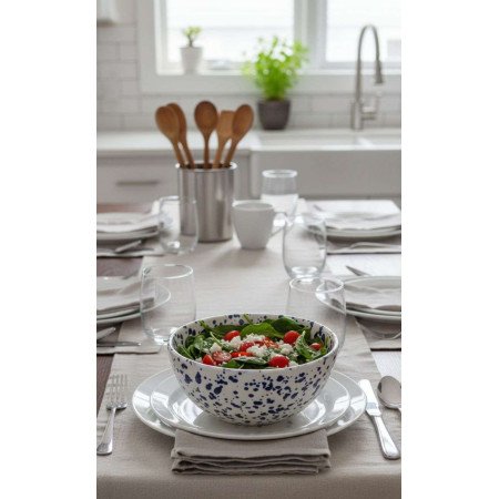 Keramik Skål Prickig Blå -Ø12-16-20cm