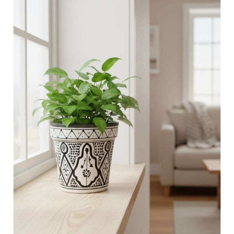 Keramik kruka Ø16,5 cm -Klassisk Svart