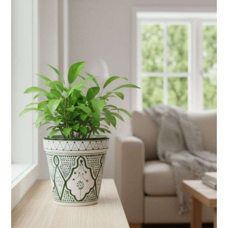 Keramik kruka Ø16,5 cm -Klassisk Grön