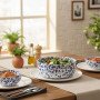 cylinder Keramikskål Blå vit 12,15,18,20cm