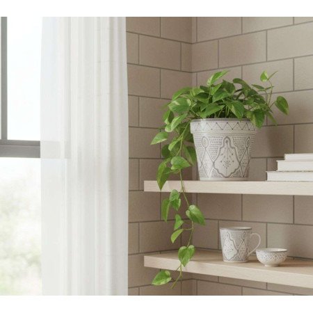 Keramik kruka stor Ø22 cm -Klassisk Grå