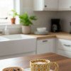 keramik mugg -orange stänkmönster