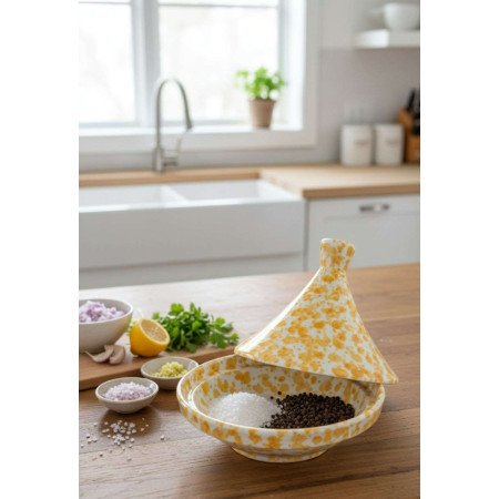 Tagine Keramik Stänkmönster Orange 15cm