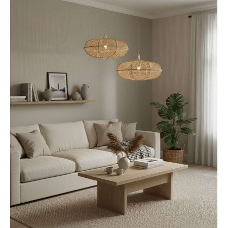 Taklampa i raffia Ø45 cm