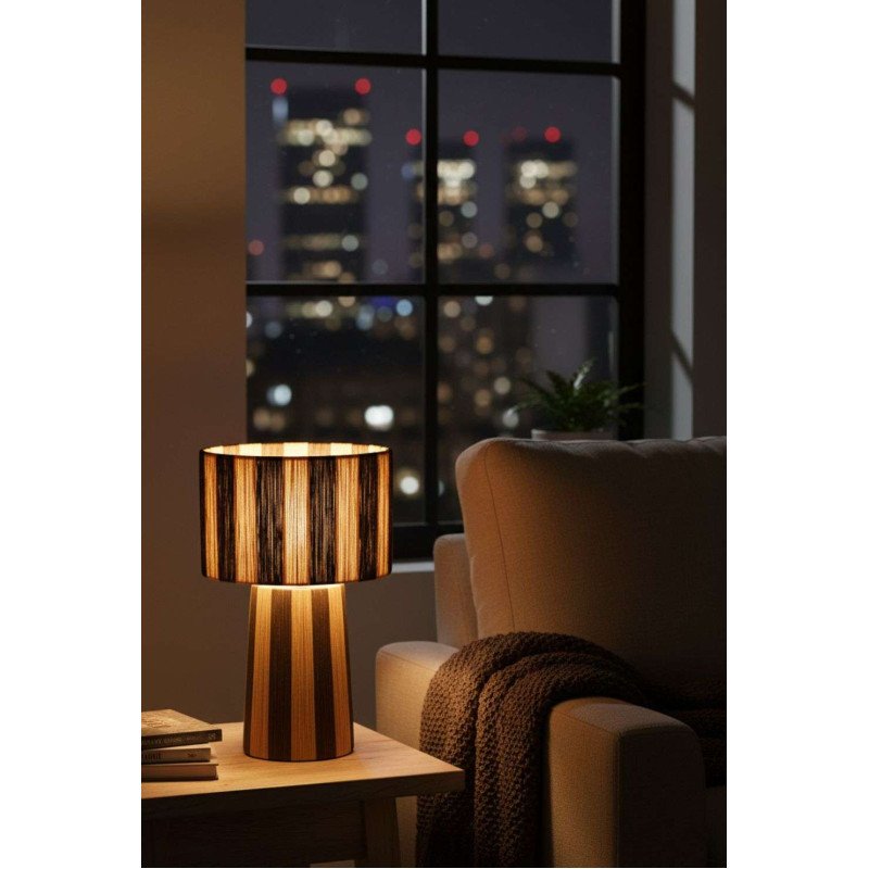 Bordslampa Randig  -Brun