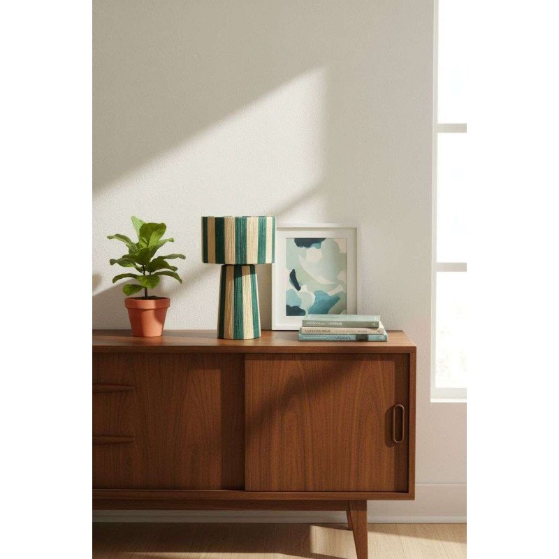 Bordslampa Randig  -Grön