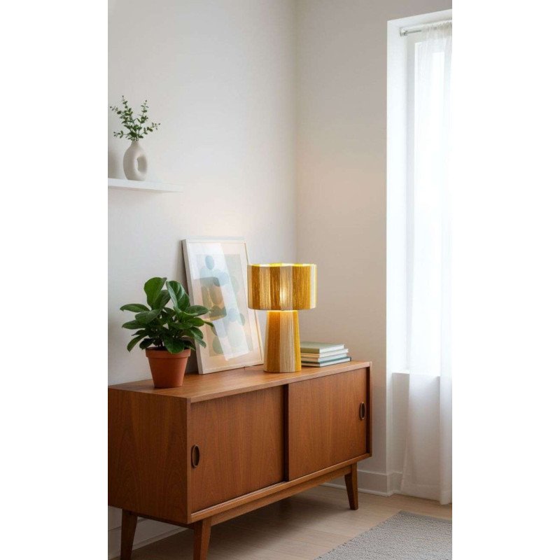 Bordslampa Randig Gul