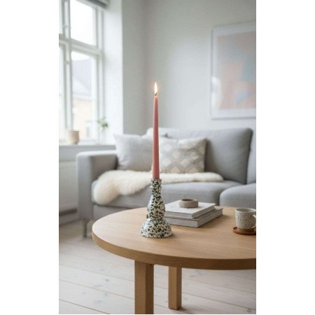 Ljusstake Lång -Prickig Grön