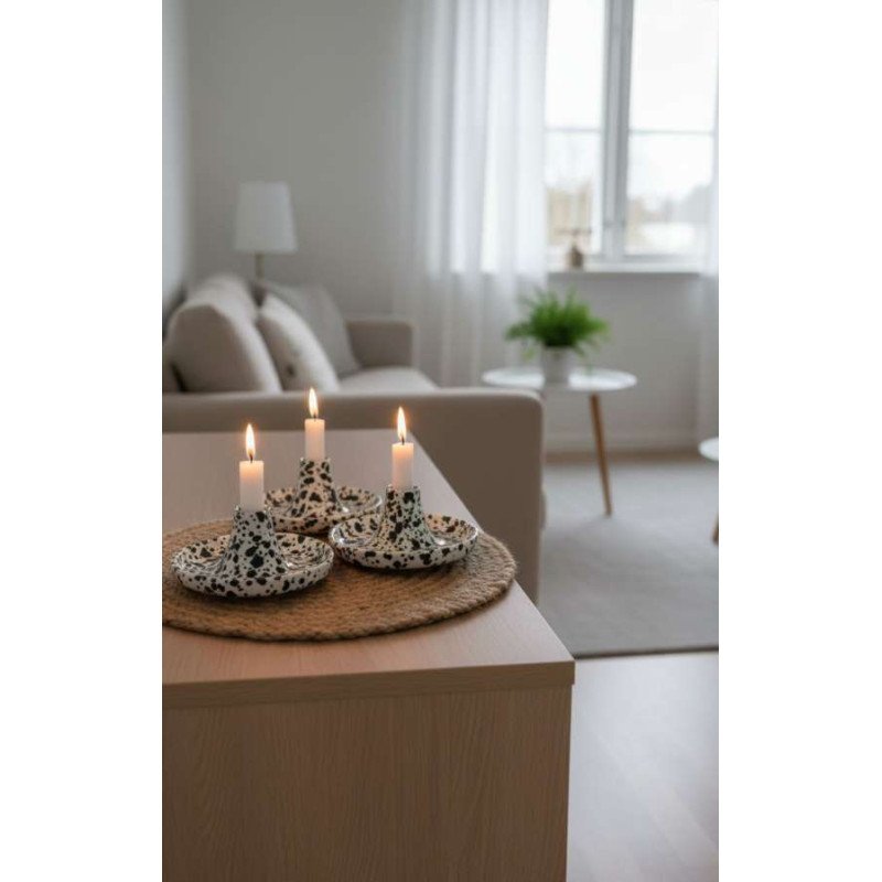 Ljusstake stänkmönster-Svart