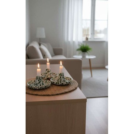 Ljusstake stänkmönster-Grön