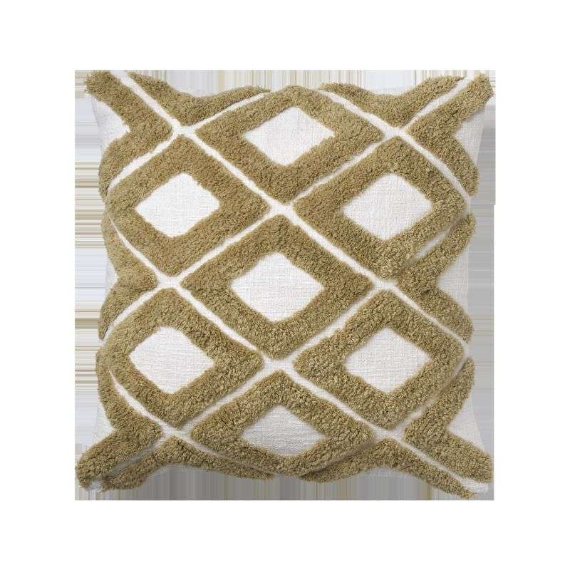 Kuddfodral 50x50 cm i återvunnen bomull | Dekorativa kuddfodral Beige/elfenben