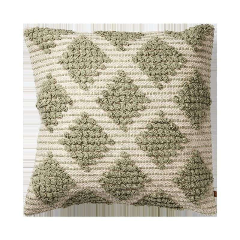 Kuddfodral 50x50 cm i återvunnen bomull | Dekorativa kuddfodral Grön/elfenben