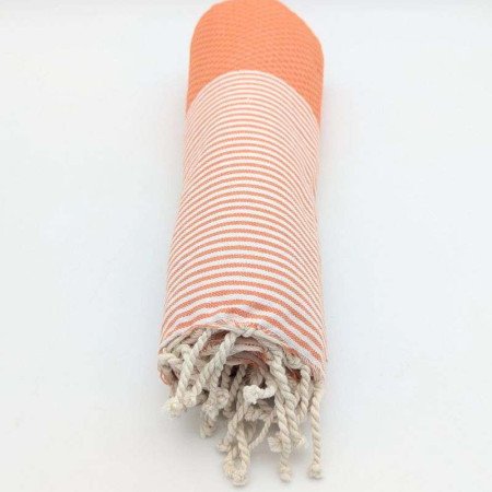 Hamamhandduk – Orange & Vit Klassisk