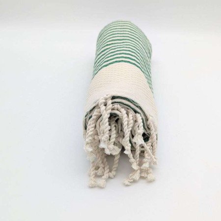 Hamamhandduk – Grön & Vit Randig Hamamhandduk – Grön & Vit Randig