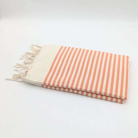 Hamamhandduk – Orange & Vit Randig