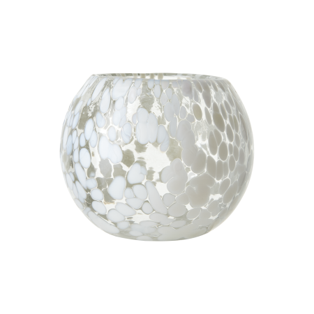 Värmeljushållare S, Vit/isblå