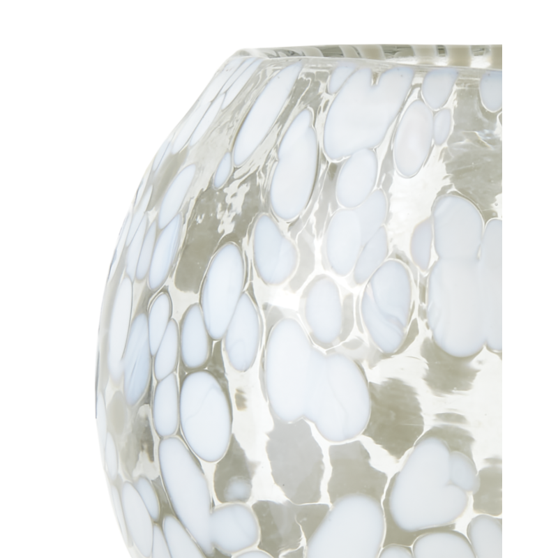 Värmeljushållare S, Vit/isblå