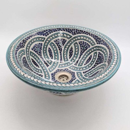 Marockanskt Handfat -Blå våg