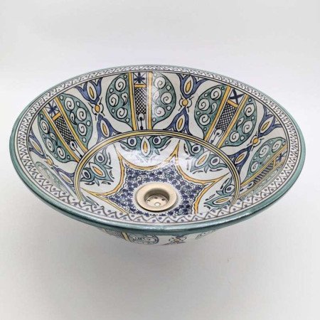 Marockanskt handfat flowers turkos Marockanskt handfat flowers turkos