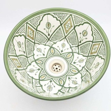 Handgjort Keramik Handfat Grön