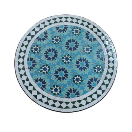 Mosaikbord Fiori blått, turkos, grönblått-Zellij -Ø40,60cm Mosaikbord Fiori blått, turkos, grönblått-Zellij -Ø40,60cm