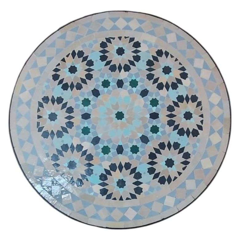 Mosaikbord Fiori Gröna Svarta-Zellij -Ø40,60cm Mosaikbord Fiori Gröna Svarta-Zellij -Ø40,60cm