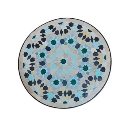 Mosaikbord Fiori Gröna Svarta-Zellij -Ø40,60cm Mosaikbord Fiori Gröna Svarta-Zellij -Ø40,60cm