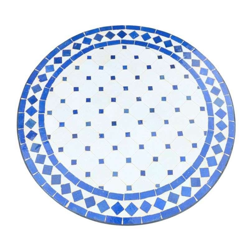 Mosaikbord 60cm -Sandblå