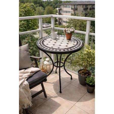 Mosaikbord 60cm -sandsvart