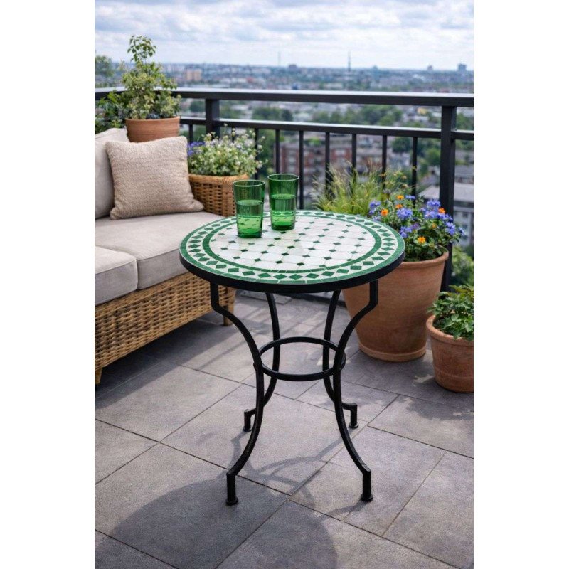 Mosaikbord 60cm -Sandgrön