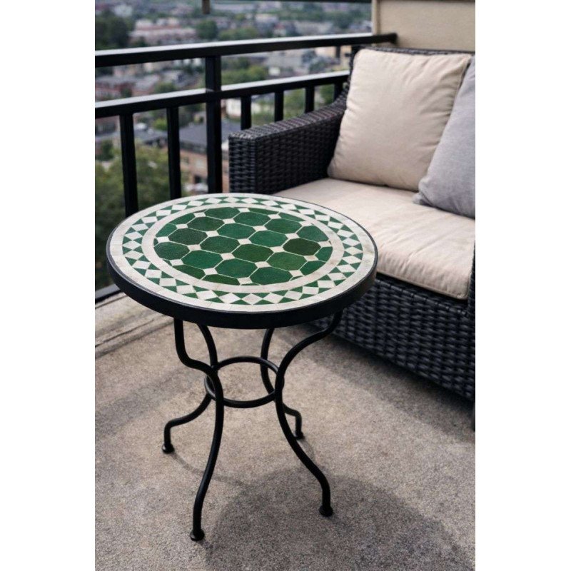 Mosaikbord 40cm - grön-sand