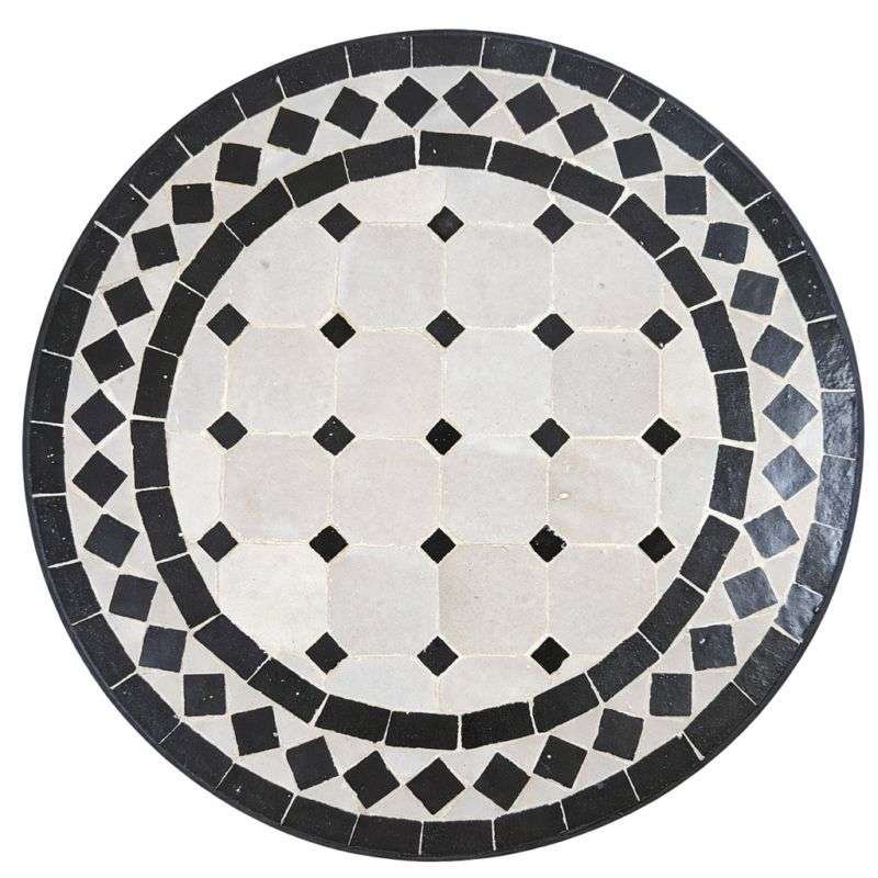 Mosaikbord 40cm beige-svart