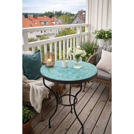 Mosaikbord 40cm - ljustturkos