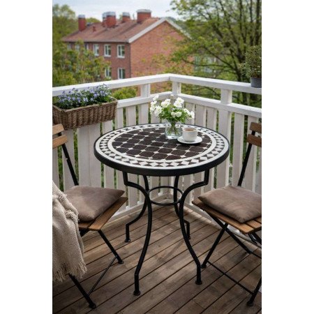 Mosaikbord 60cm -Svartsand