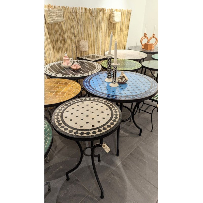 Mosaikbord 60cm -sandsvart