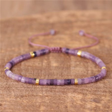 Stenarmband -Lila glimmer