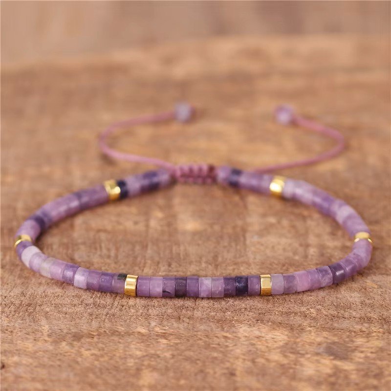 Stenarmband -Lila glimmer