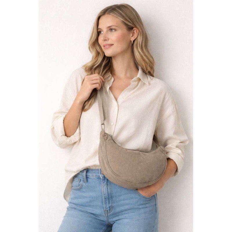 Halvmåneformad Axelremsväska - Khaki