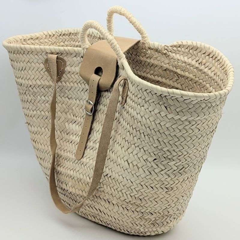 Strandväska Beige läder 