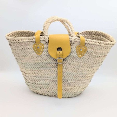 Strandväska gult läder  Strandväska gult läder