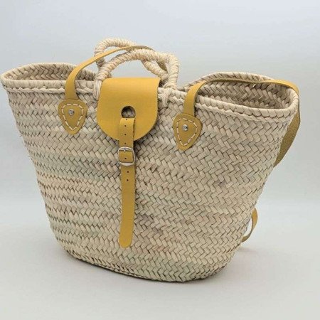 Strandväska gult läder  Strandväska gult läder