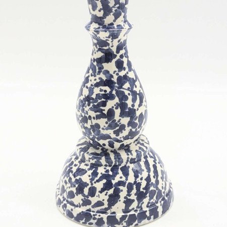 Ljusstake Lång -Prickig Blå