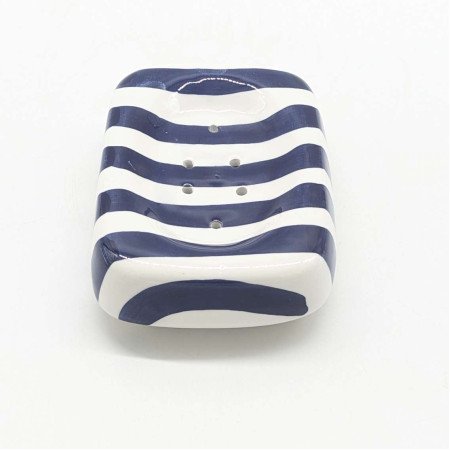 Tvålkopp Randig blå