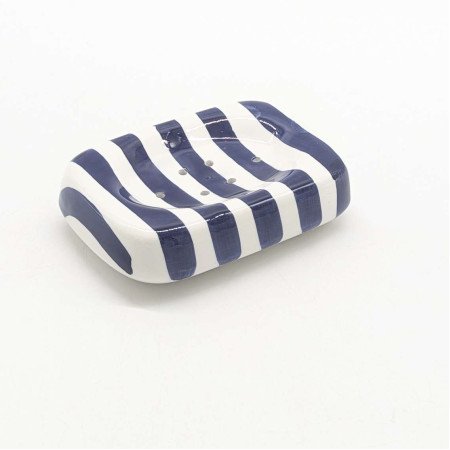 Tvålkopp Randig blå